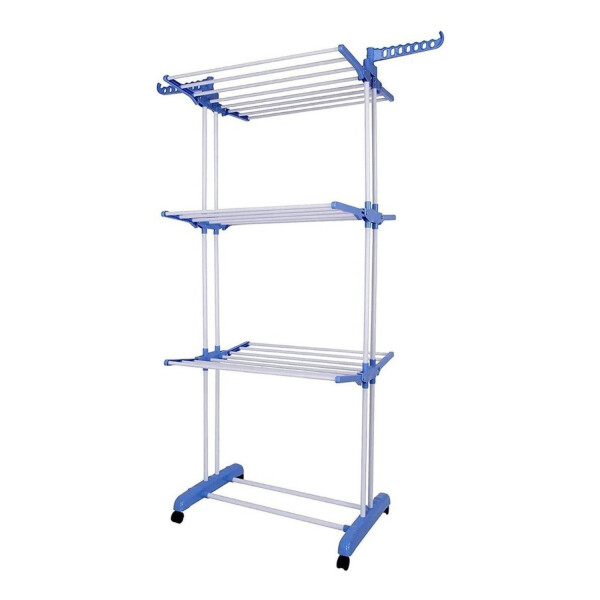 Tendedero Plegable Ropa 6 Alas 3 Niveles C/ Ruedas Vertical Variante Color Blanco (Grande)