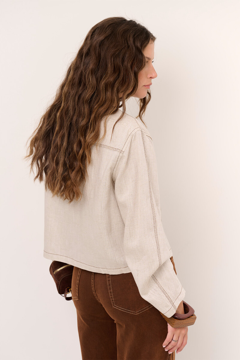 CHAQUETA LINO BEIGE