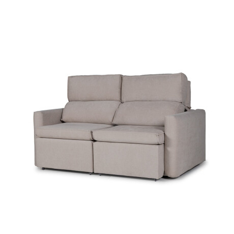 Sofá Santiago (Rebatible) - Tela Microfibra - 2 cuerpos TC 1010 (Beige)