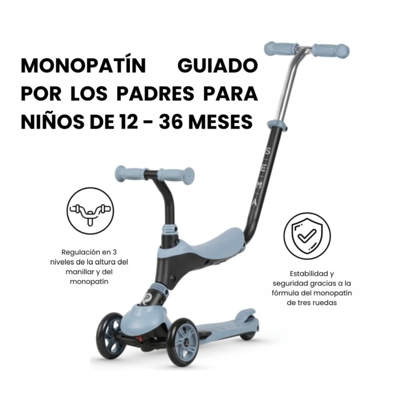 Monopatin DELUXE Qplay Sema 2 en 1 Azul