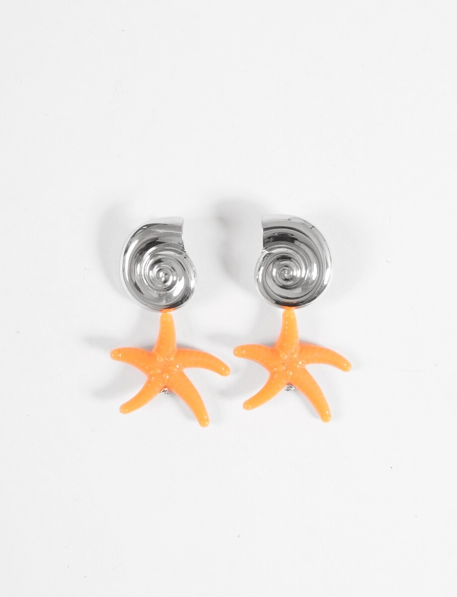 Caravanas dije estrella de mar - plateado 