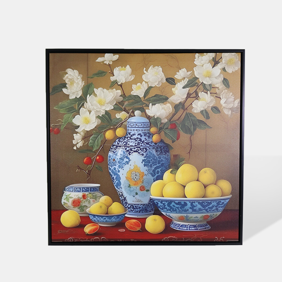 CUADRO DEC LIMONES/FLORERO 60X60CM 