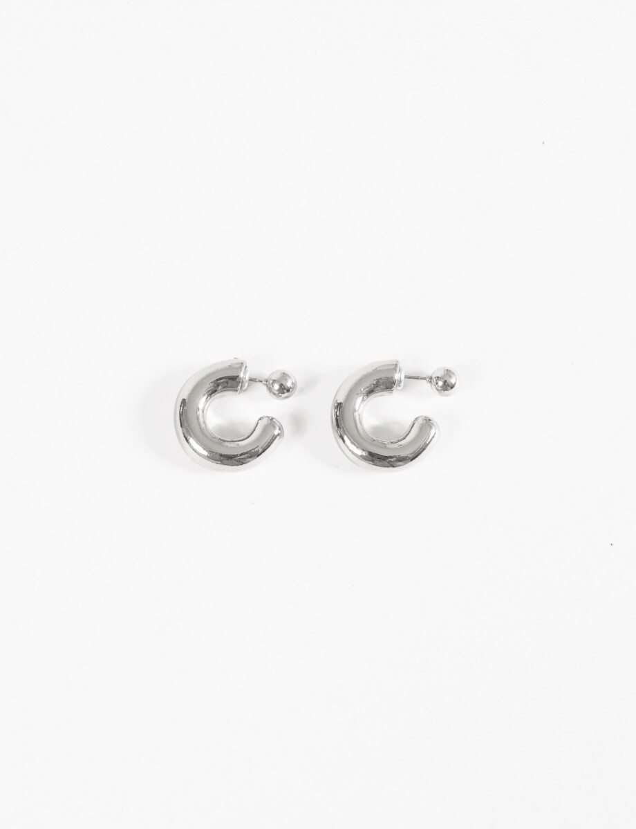 Aros gruesos pin circular - plateado 