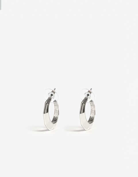 Aros Argollas Metal Argollas De Metal Plateado - Plateado