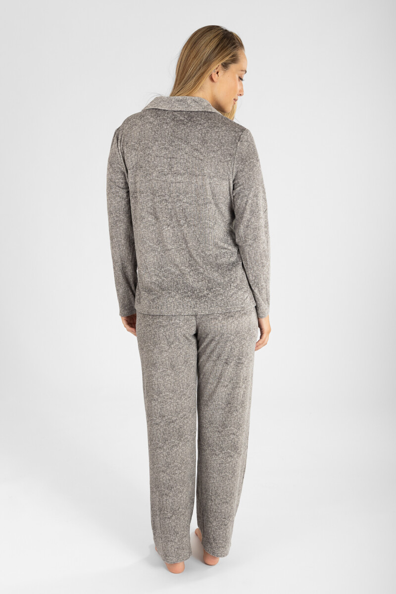 Pijama americano ribb velour Gris