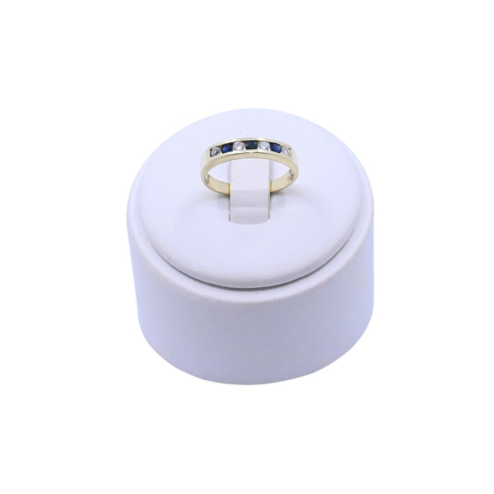 Anillo medio sin fin oro 18k zafiros y brillantes. Anillo medio sin fin oro 18k zafiros y brillantes.