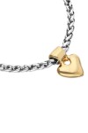 PULSERA DE CADENA BAÑADA EN PLATA DE LEY CON DETALLE DE CORAZÓN BAÑADO EN ORO 18K Pulsera