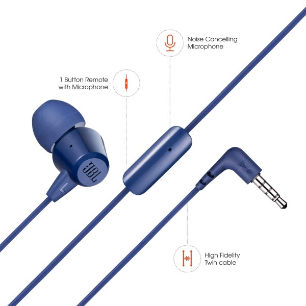 Auriculares In-ear JBL C50HI Cableado Microfono 3mw Jack Color Variante Azul
