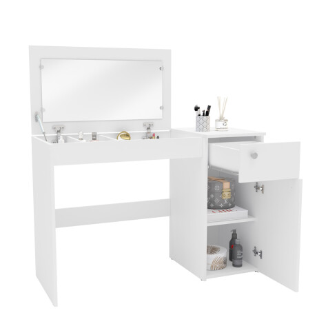 Escritorio Tocador Iracema 062 Con Espejo En Mdp Ub BLANCO
