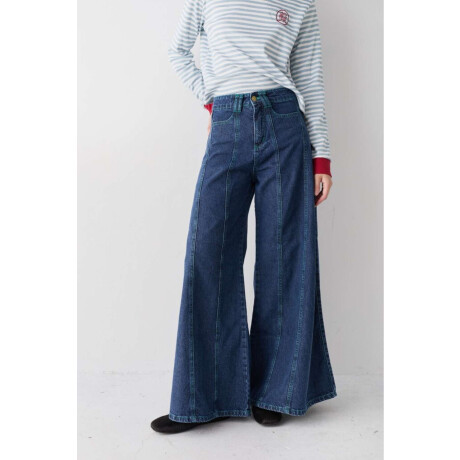 PRE VENTA JEAN WIDE XL LINES Azul