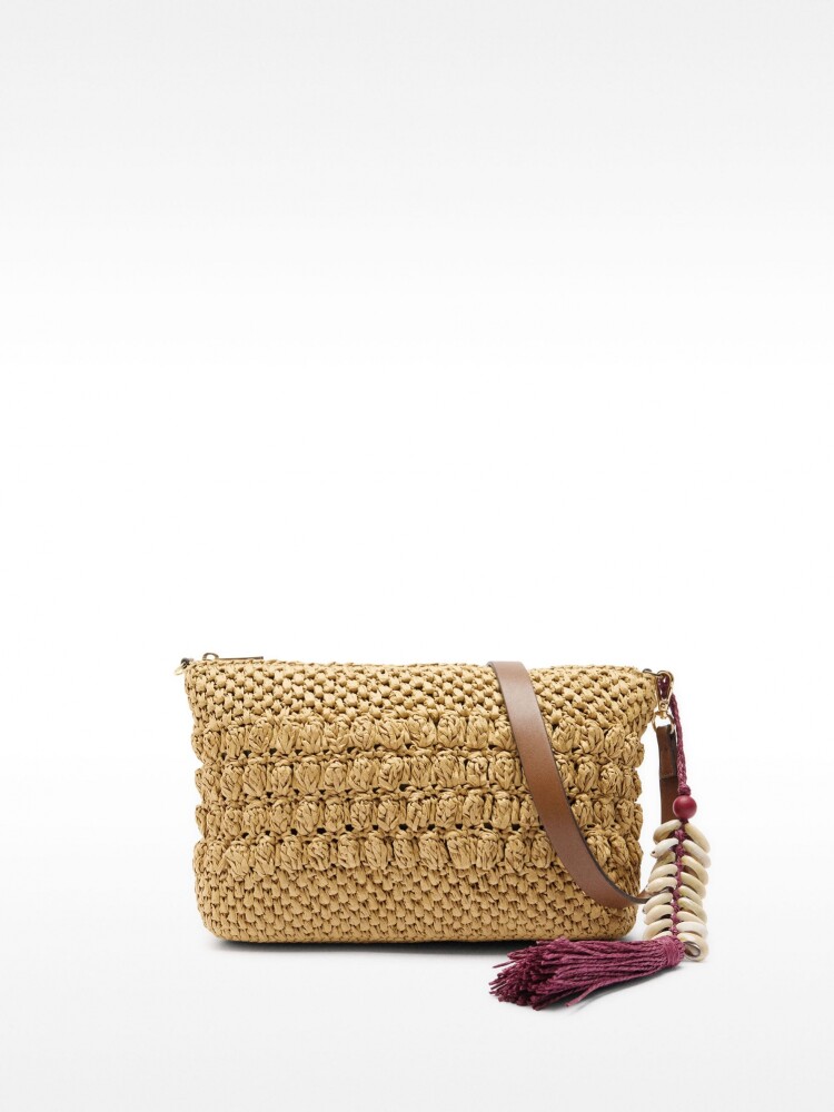 Bolso Bandolera Efecto Rafia natural