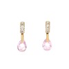 Caravanas oro Gotas Rosa- Oro bajo - Zirconia rosa- CA8006 conpiedra