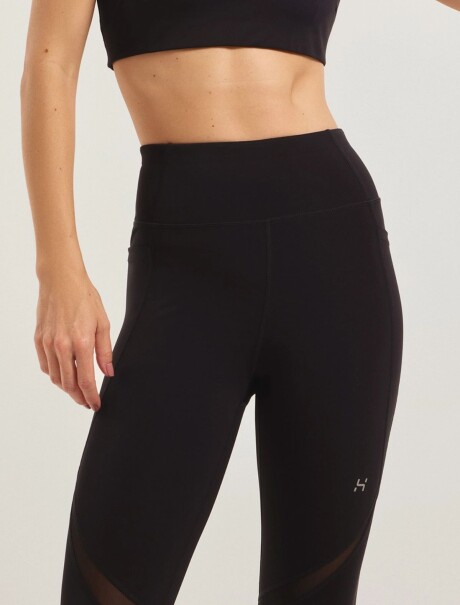 CALZA SPORT CON DETALLE EN TUL NEGRO