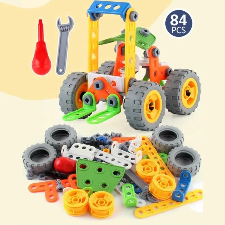 Bloques Construcción Flexibles Camión Montacargas 84 Pzas Multicolor