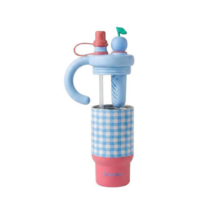 Vaso térmico de acero con sorbito y tapita - 800ml Celeste