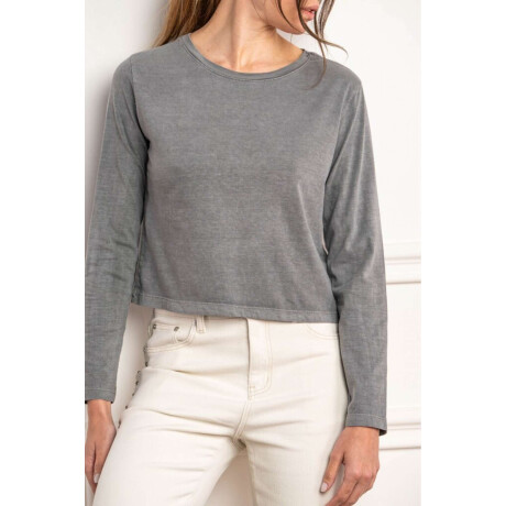 Remera Manga Larga Lavada Grafito