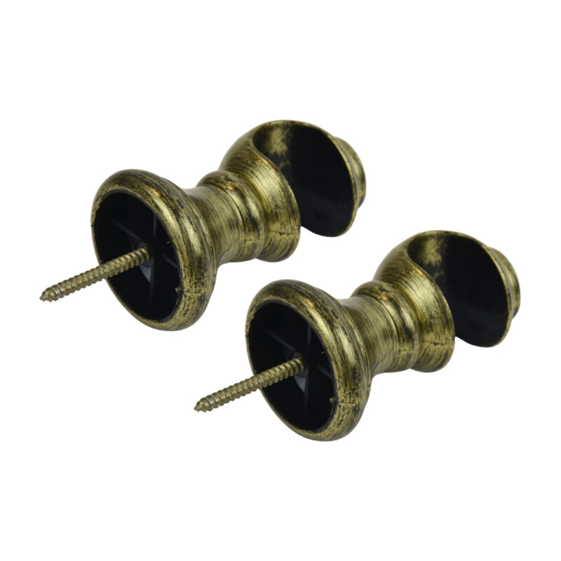 Barrote cortina metal EuroClassic 1,5m + 2 soportes ORO VIEJO