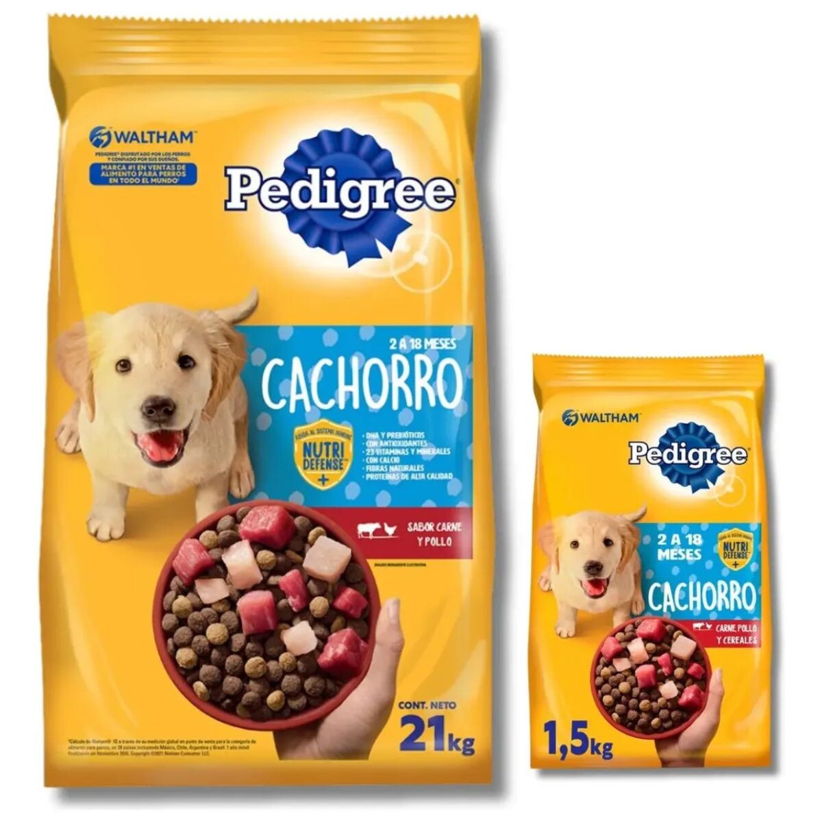 PEDIGREE PERROS CACHORROS - 21 KG + 1.5 KG 