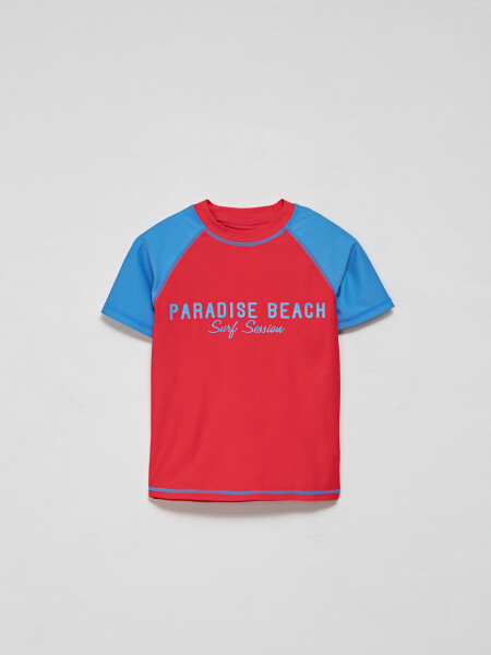 Camiseta UV manga corta Paradise - Rojo