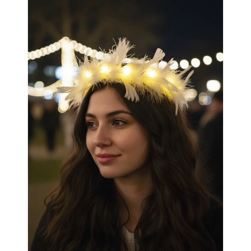 Corona de Plumas Blanco