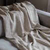 Manta para sillón y cama algodón Beige Waffle 250cm