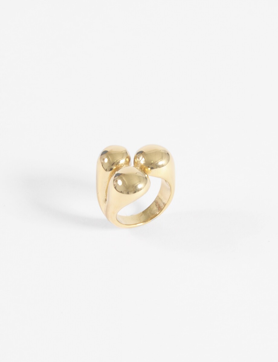 Anillo irregular ajustable acero - dorado 