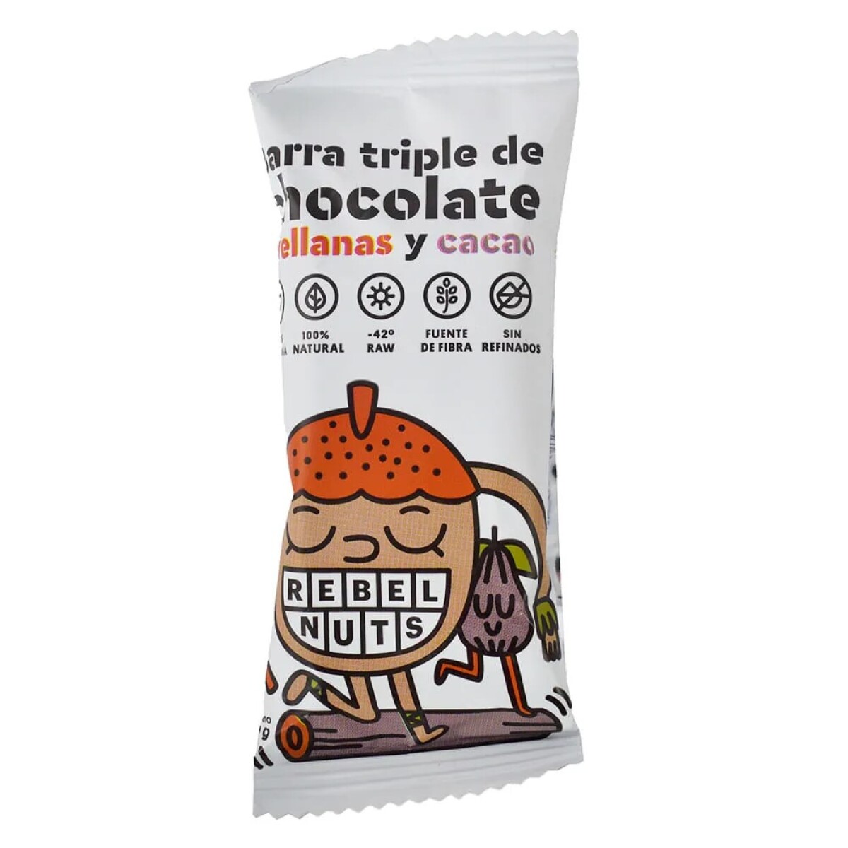 Barra Rebel Nuts Choco y Avellanas y Cacao 40GR 