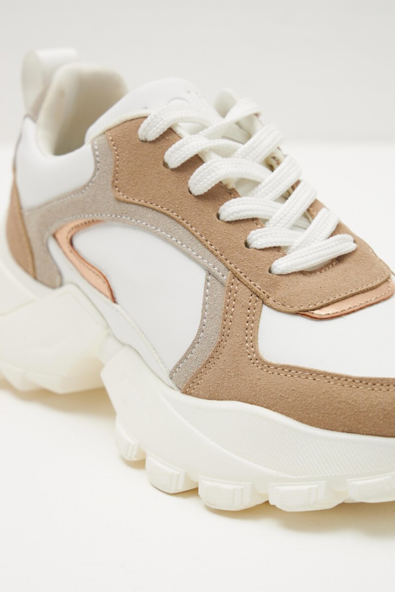 Zapatilla deportiva combinada blanco