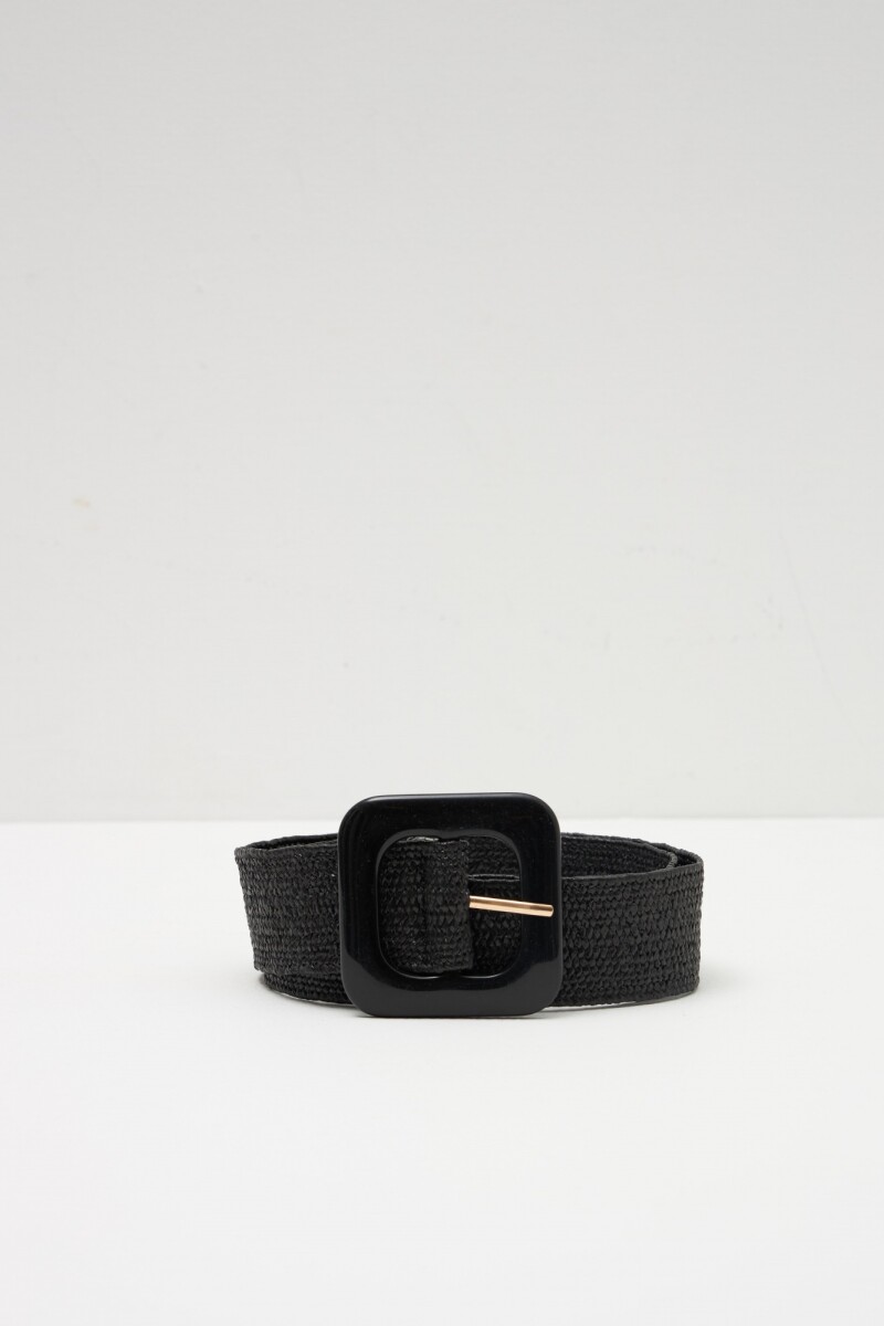 Cinturón elastico con hebilla cuadrada - negro 