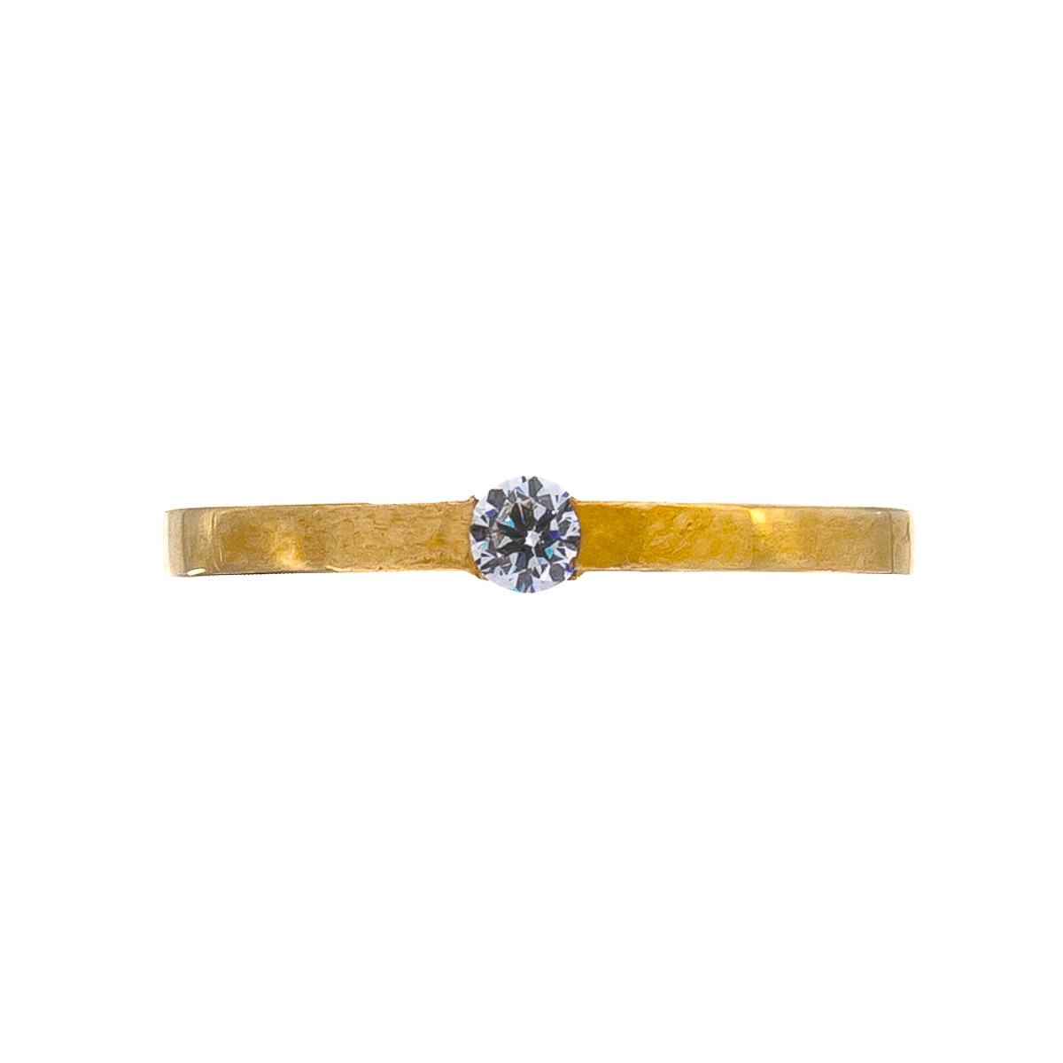 Anillo de oro 9 ktes con circonias, CINTILLO. 