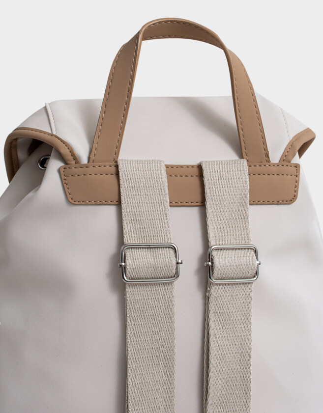Mochilas Urbanas Mochila Con Solapa Beige "campus Club" - Marron Beige