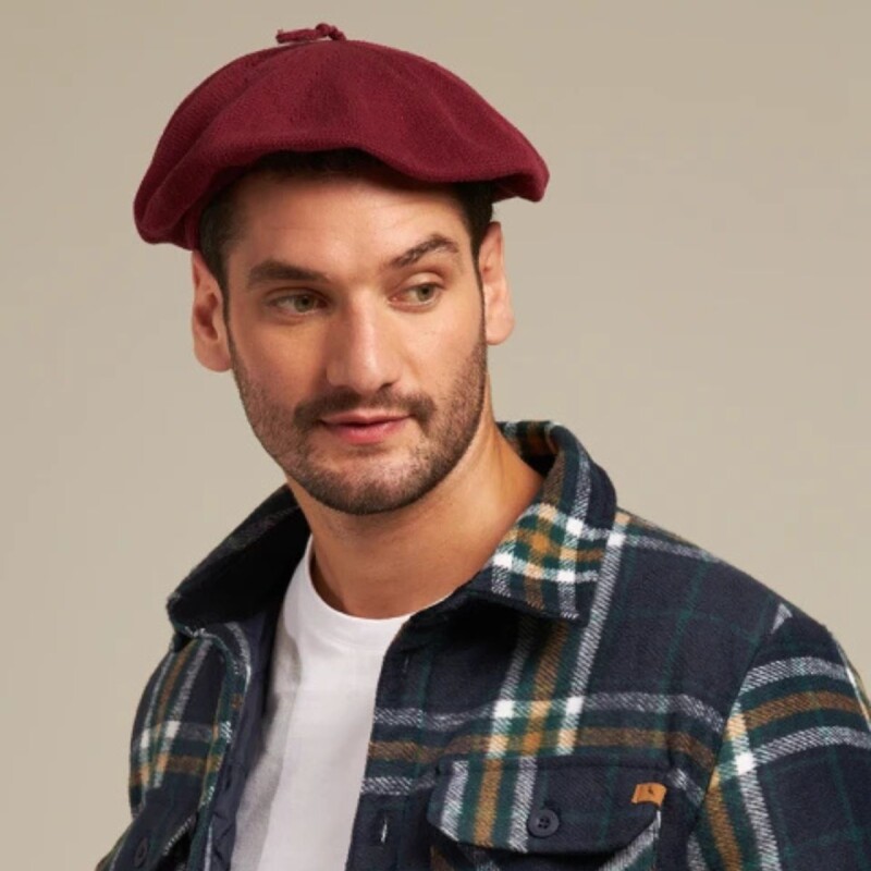 Boina Hombre Tejido Polanco Bordeaux