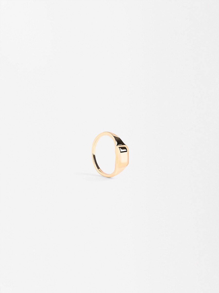 Anillo Cuadrado Convexo dorado