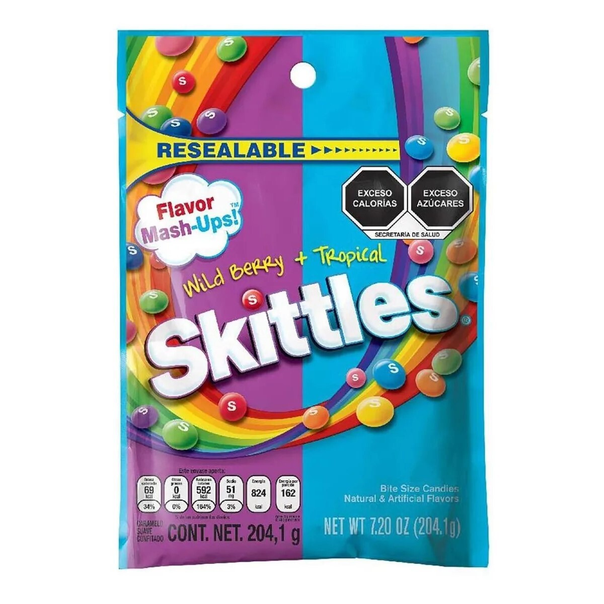 Caramelos Masticables Skittles Wild Berry y Tropical 204GR 