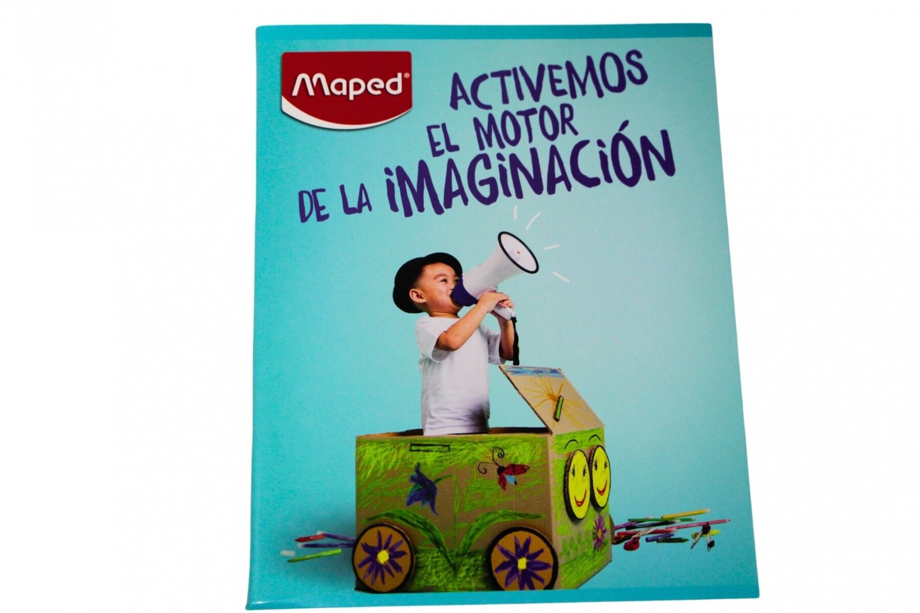CUADERNO MAPED RAYADO DE 96 HOJAS - TAPA ACTIVEMOS EL MOTRO DE LA IMAGINACION 
