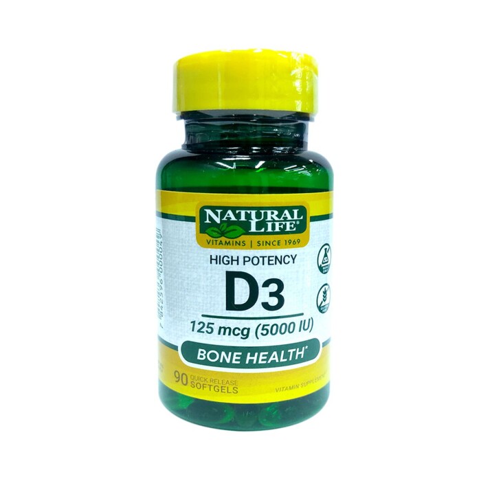 VIT. D3 125 MCG (5000 IU) NAT. LIFE FR. única