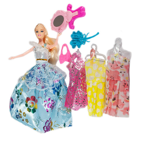 Muñeca goma 33cm vestido fiesta c/acc caja visora Muñeca Goma 33cm Vestido Fiesta C/acc Caja Visora