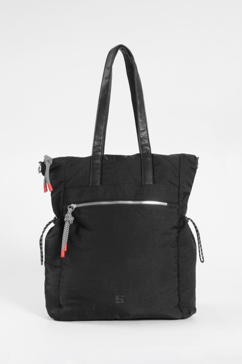 Mochila shopper bolsillos negro