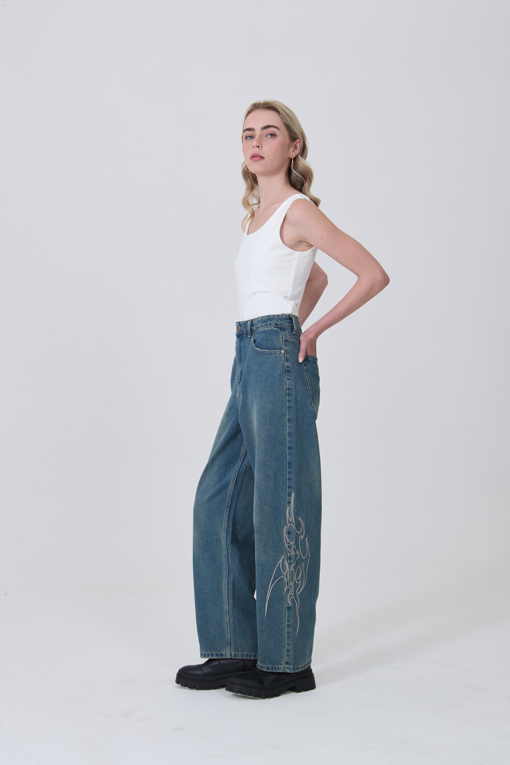Pantalon Quarise Azul Grisaceo