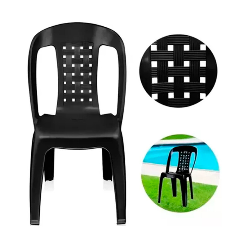 Set x4 Silla Bistró sin apoya brazos NEGRO