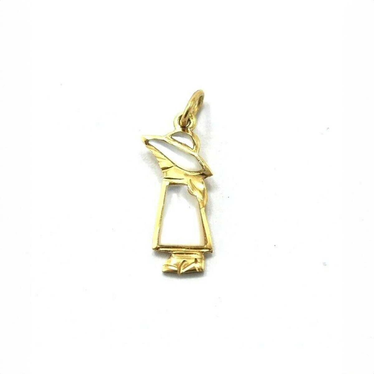 Dije Niña En Oro 18K Y Nacar 