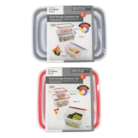 Set de 3 recipientes hermeticos Set de 3 recipientes hermeticos