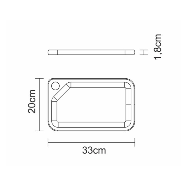 Tabla rectangular modelo CHURRASCO, 33mx200x18mm TB1332