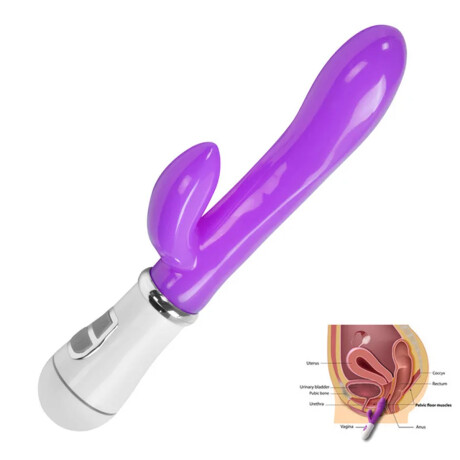 Vibrador Con Doble Estímulo A Pilas Violeta