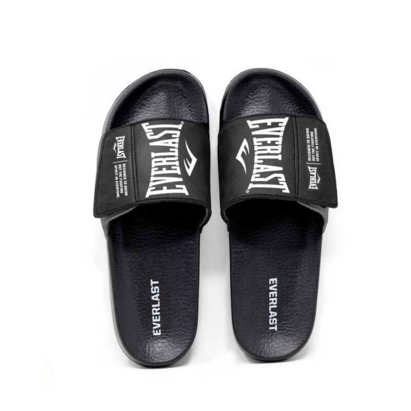 MEN EVERLAST SLIDES WT/BK 9 BLACK