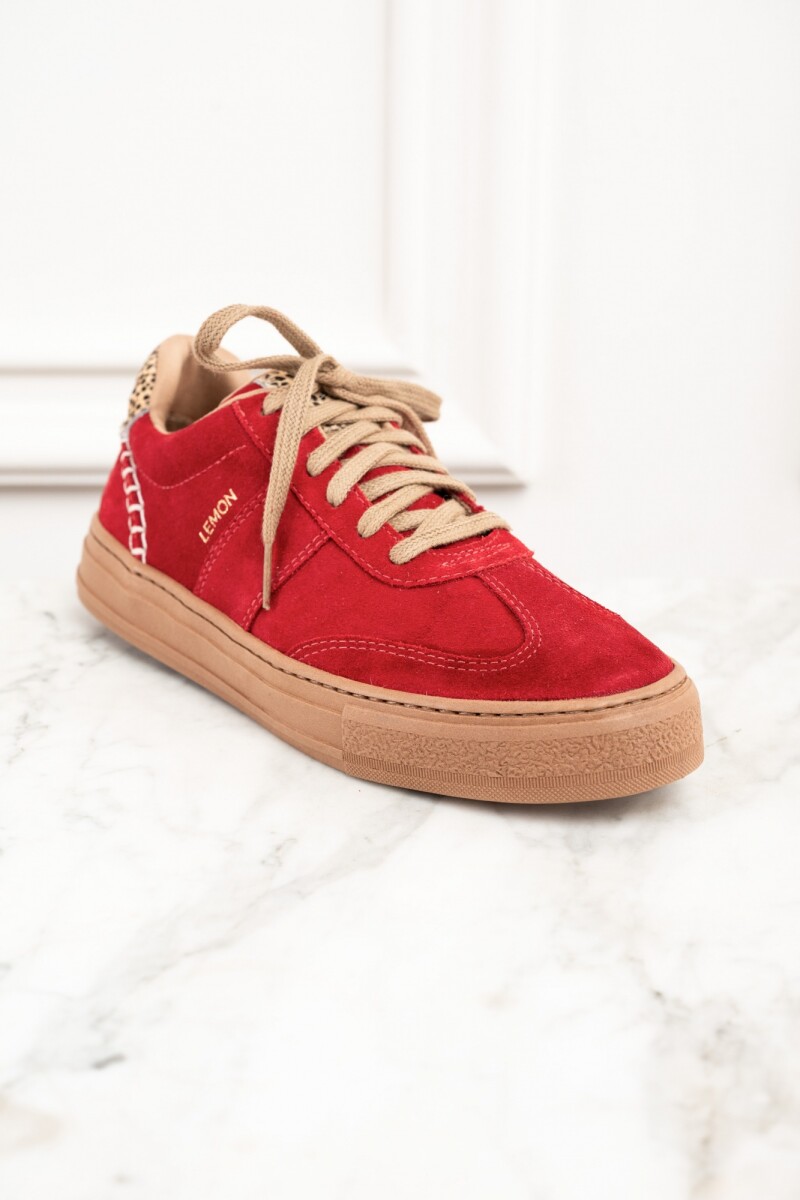 Zapatilla Gamuza Rojo