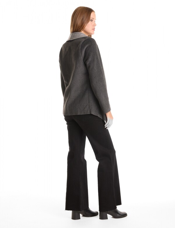 Cardigan Soft & Solapa Contraste GRIS OSCURO