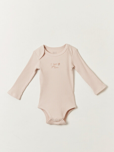 Pack x2 body botones laterales Flores Beige