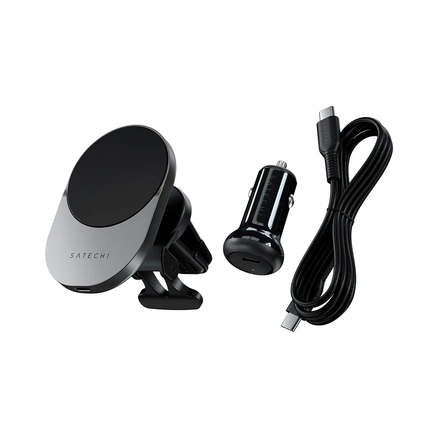 Satechi Cargador de Auto Magnetico Qi2 — MundoMac