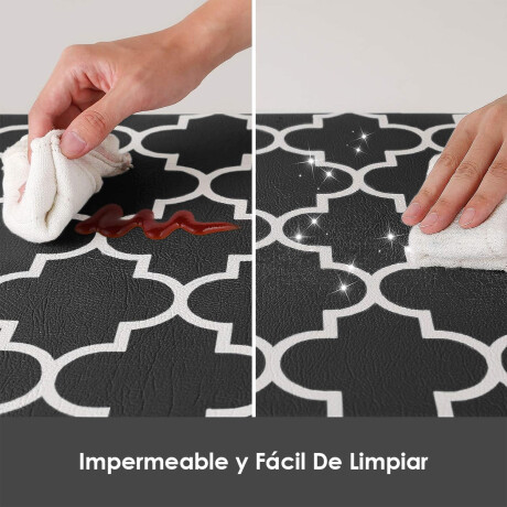 Set 2 Alfombras P/ Cocina O Baño Pvc Tatami Acolchado Negro